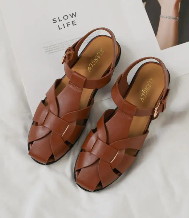 ZAROY Women Sandals Summer 2026 Newest Female Shoes Elegant Office Ladies Sandals Casual Soft Beach Flat Sandalias Roman Zapatos