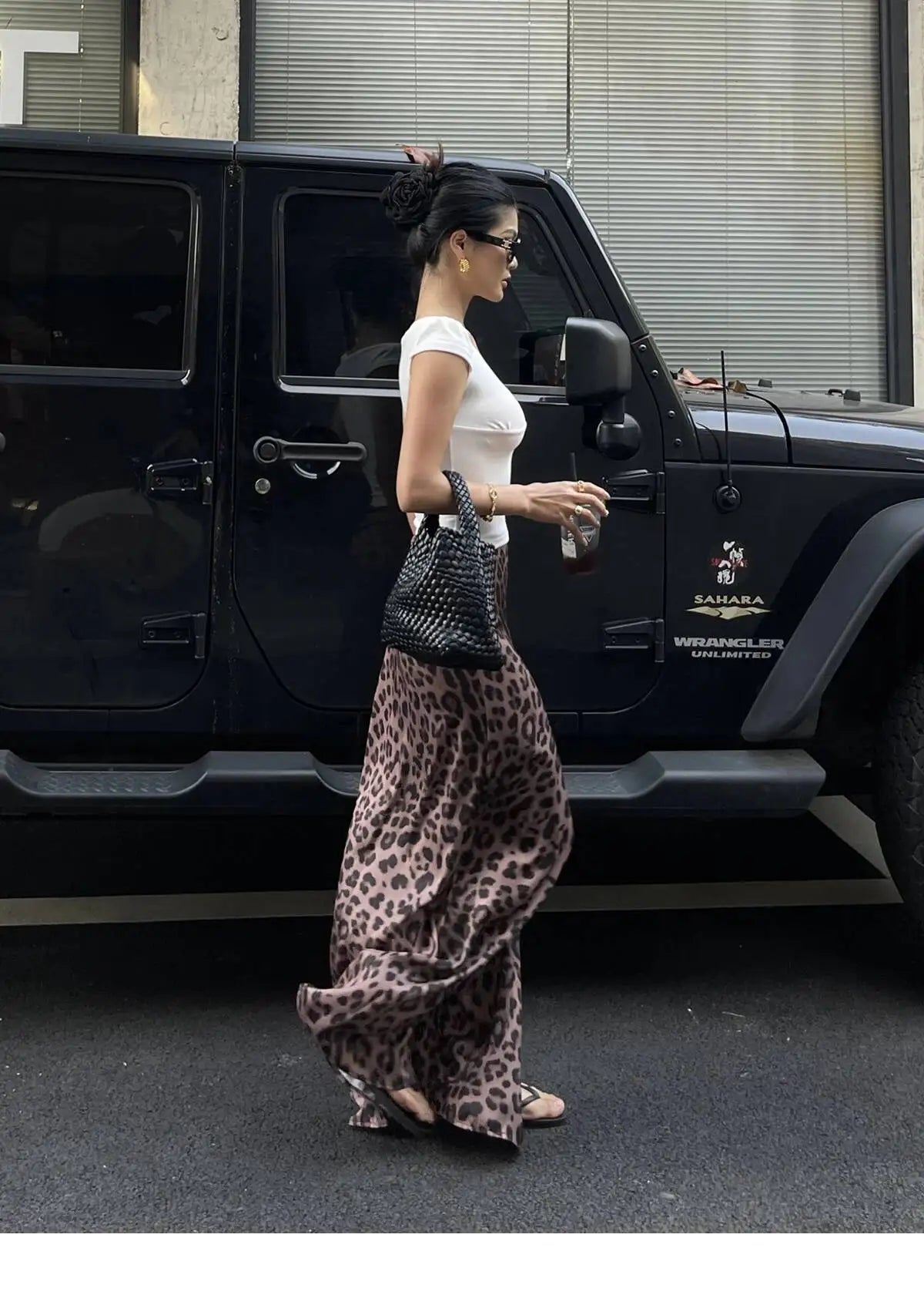 Sexy Leopard Print Half Length Skirt For Women's Summer New High Waist Slim Fashion Long Skirts Sweet Korean Women 2026 New 7KN