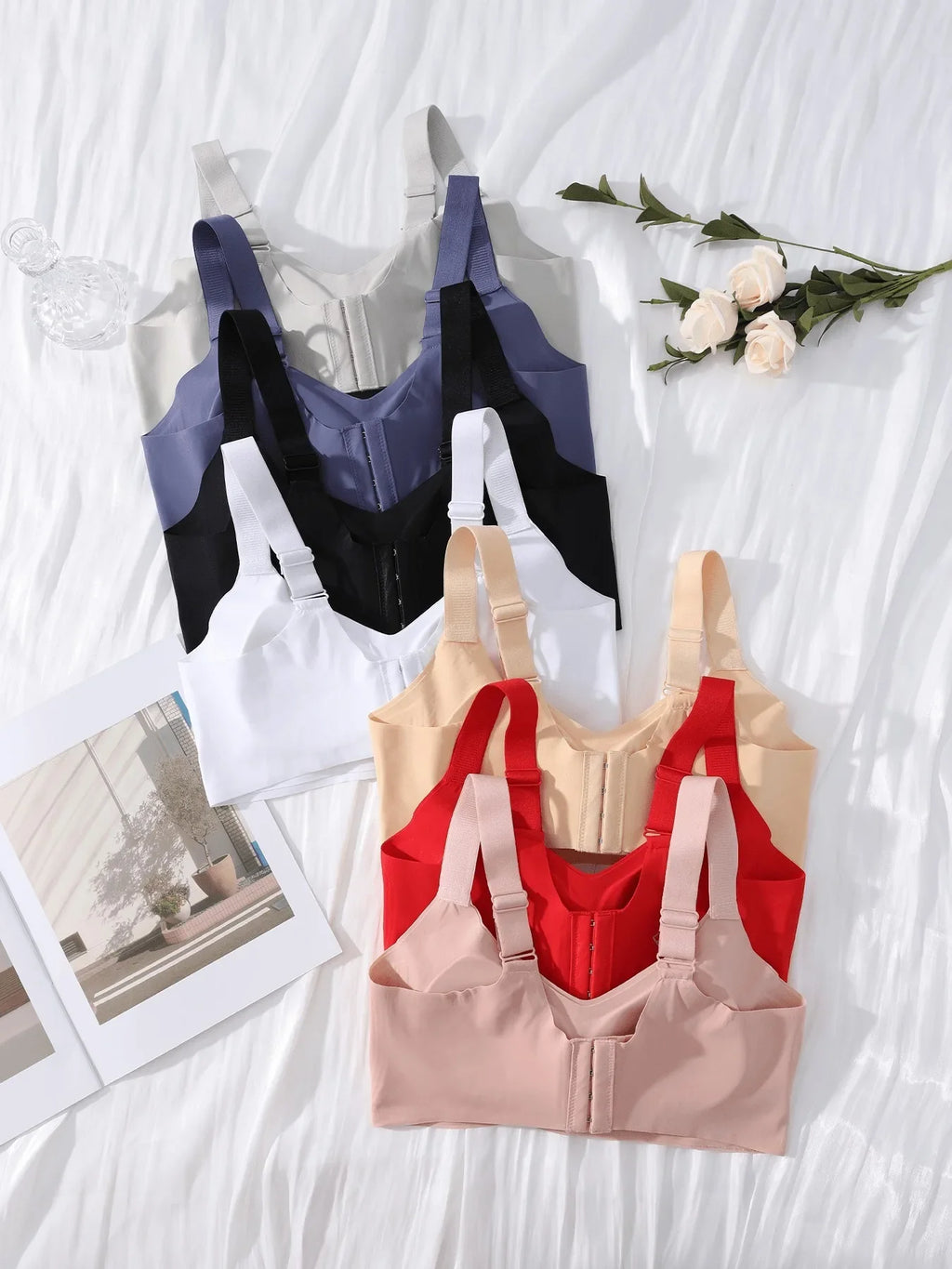 1pc Color Women's Seamless Wireless Sports Bras - Soft Stretchy Push-Up Design Everyday Basic Bras, Removable Padding Lingerie