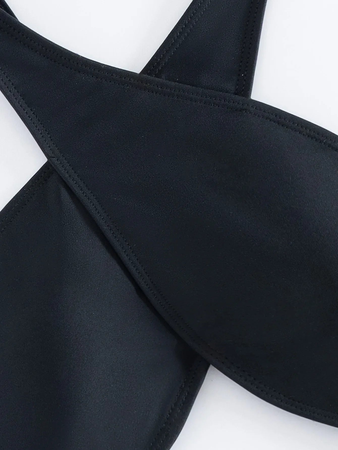 Sexy Black Red One Piece Swimsuit Women Halter Cross Hollow Out Bikini 2025 Beach Bathing Suit Backless Bandage Thong Swimwear