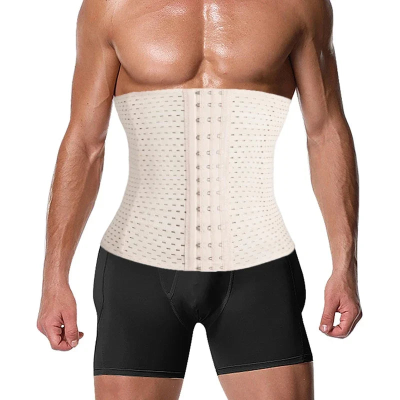 Waist Trainer Shapers Corset For Men Abdomen Reducer Slimming Belt Shapewear High Compression Modeling Strap Workout Girdle Faja