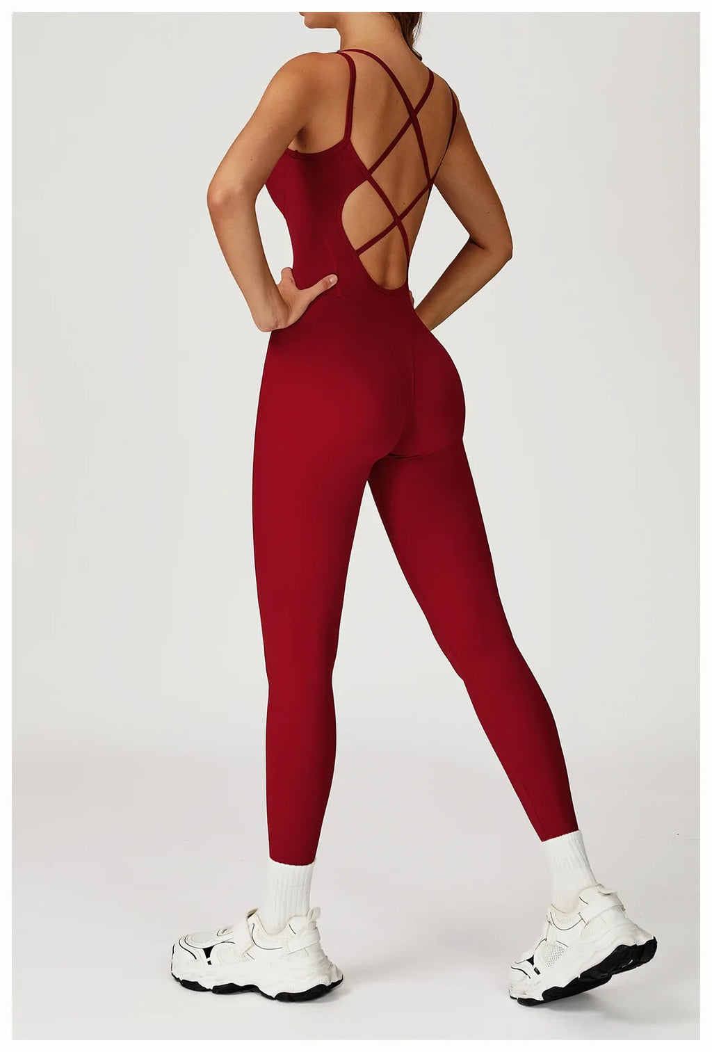 Hearuisavy Female Jumpsuit Long Elegant Sports Bodysuit Woman Gym Clothes Strappy Fitness Overalls Push Up Pilates Yoga Leotard