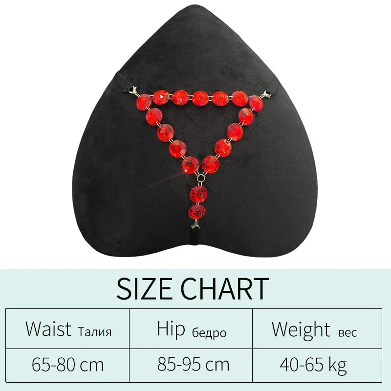 Rhinestones Metal Chain Sexy Women Panties Gem G String Girls Briefs Thong Lace Erotic Female Underwear Low Waist Intimates