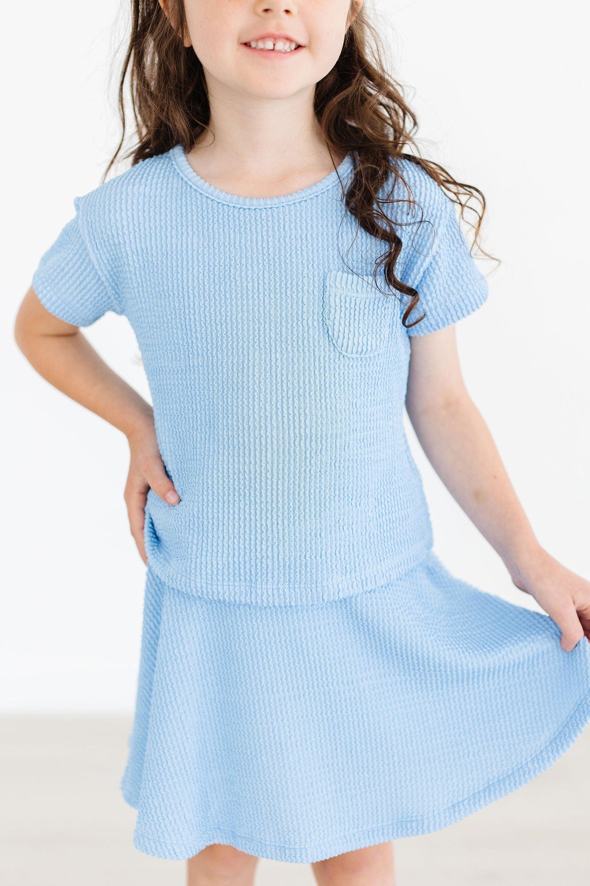 Sky Blue Scrunchy Pocket Tee