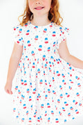 Summer Sweets Flutter Sleeve Twirl Dress