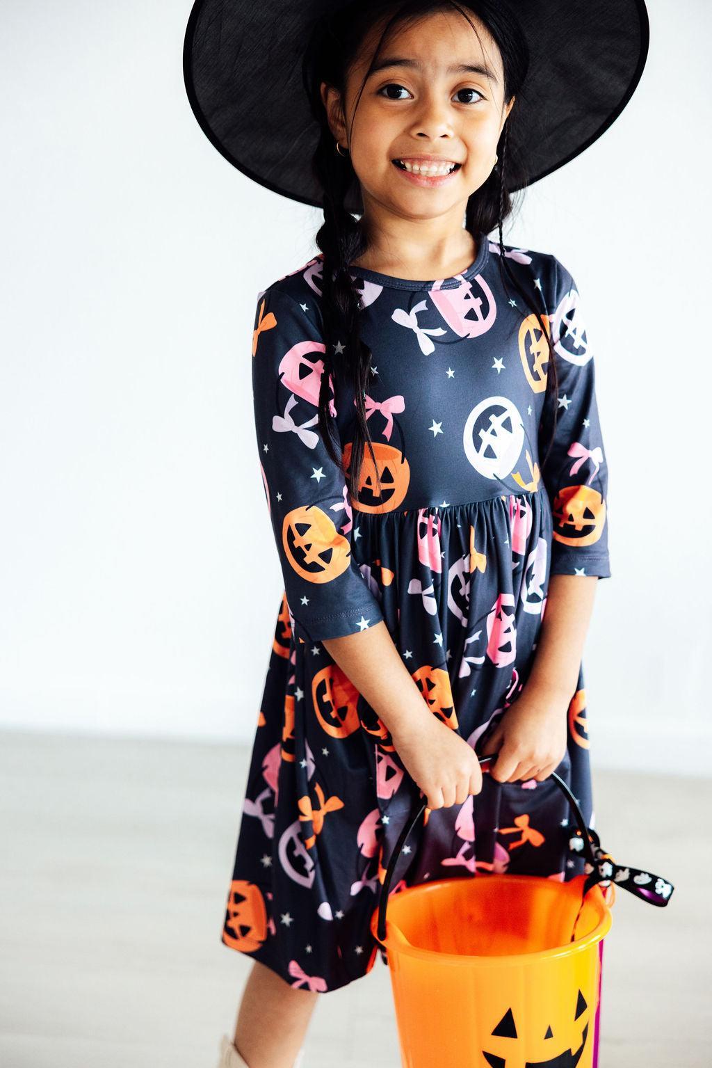 Sweet Tooth 3/4 Sleeve Pocket Twirl Dress