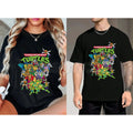 TMNT "Large Character Group" T-Shirt – Classic Teenage Mutant Ninja Turtles Graphic Tee, Premium 100% Cotton Retro 80s Cartoon Top, Soft Lived-In Heavyweight Ninja Turtle Shirt, Made in USA