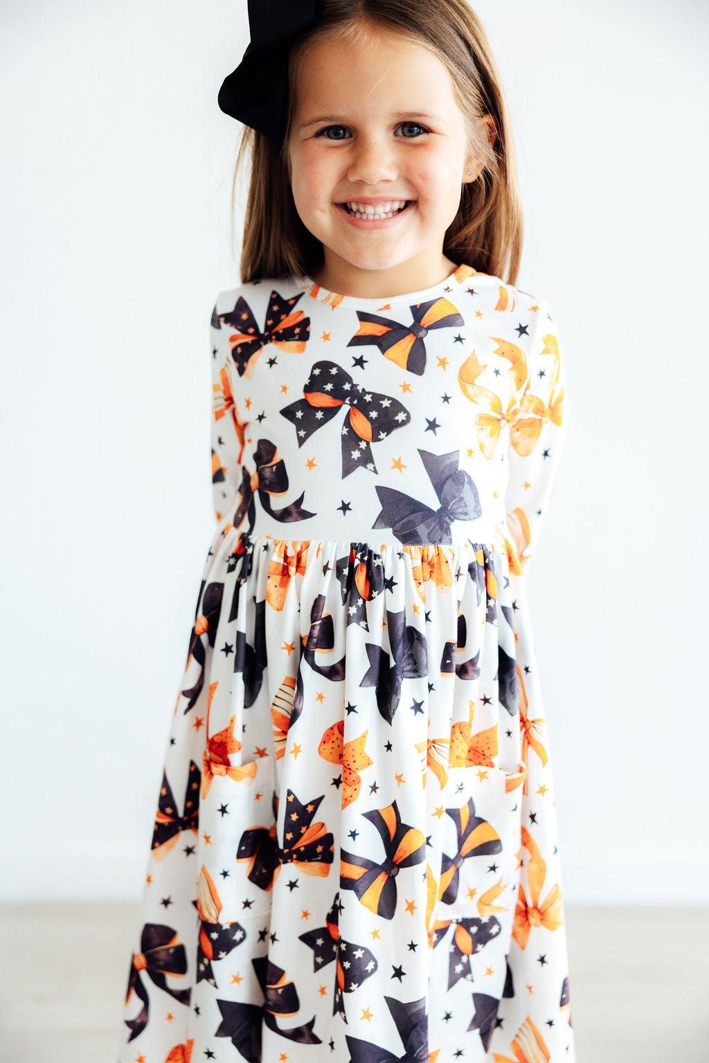 Trick or Twirl 3/4 Sleeve Pocket Twirl Dress