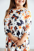 Trick or Twirl 3/4 Sleeve Pocket Twirl Dress