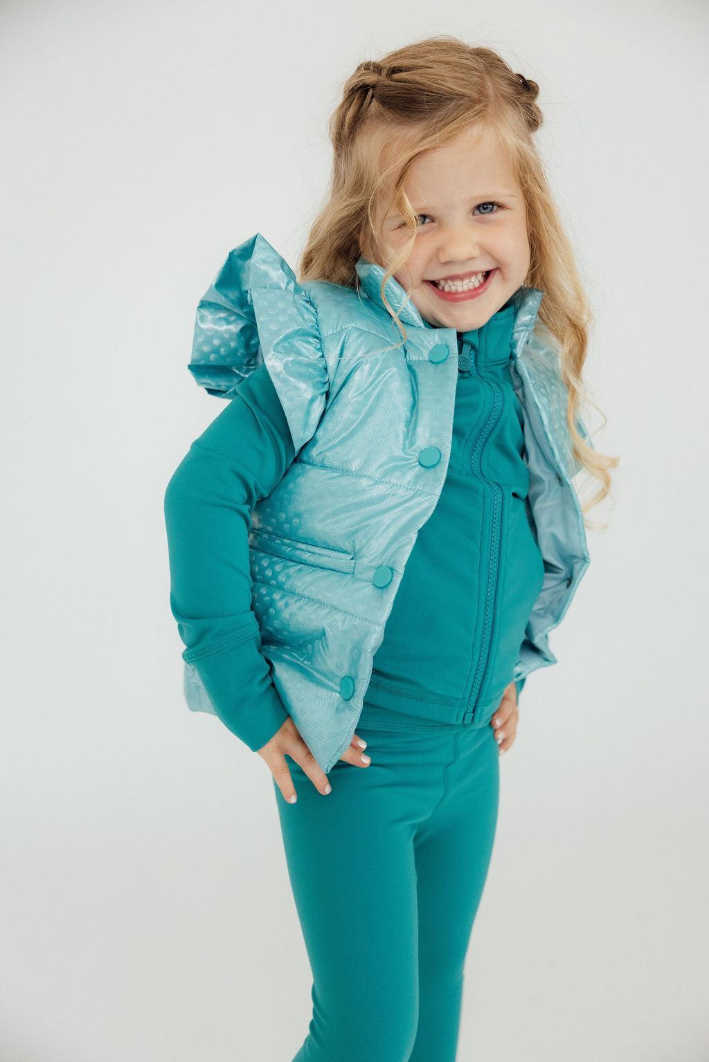 Turquoise Dot Puffer Vest