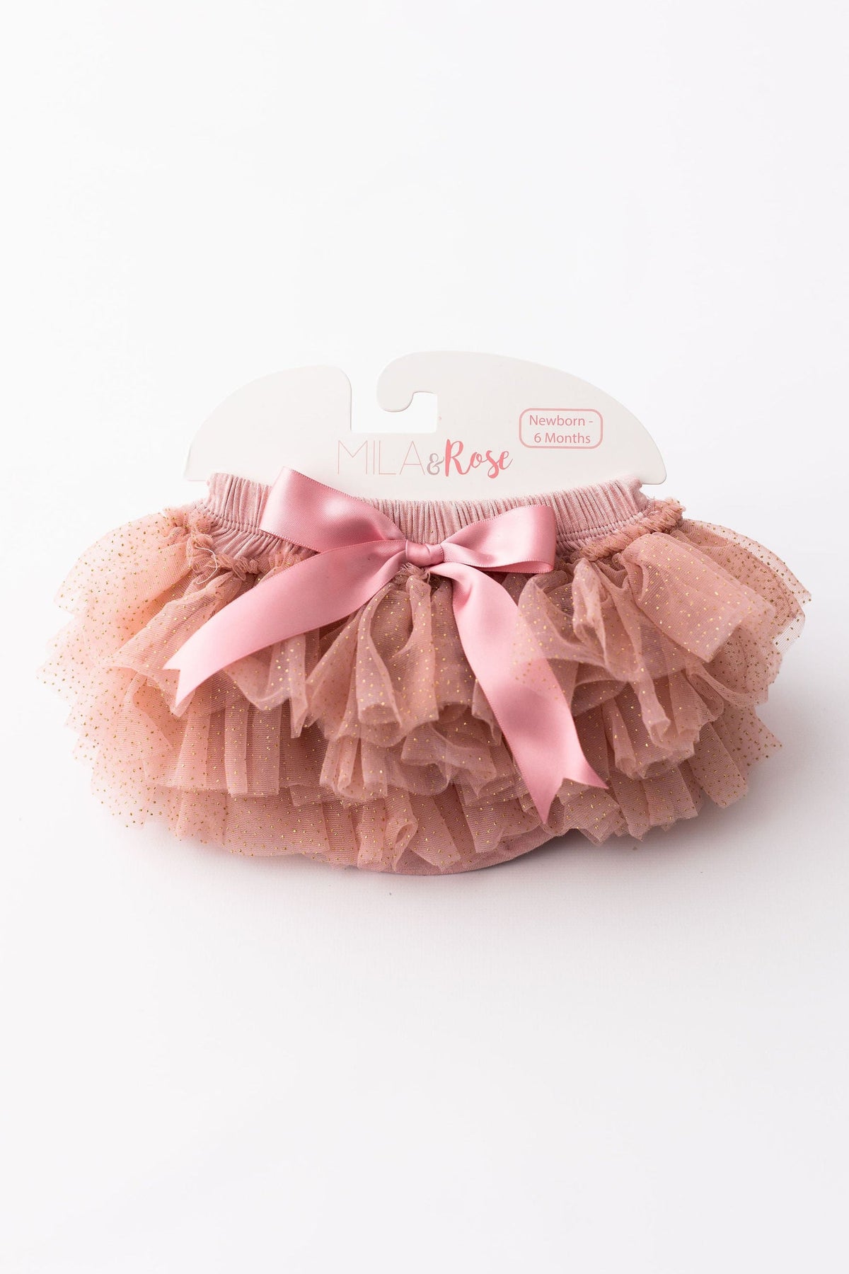 Vintage Pink & Gold Glitter Ruffle Tutu Bloomer