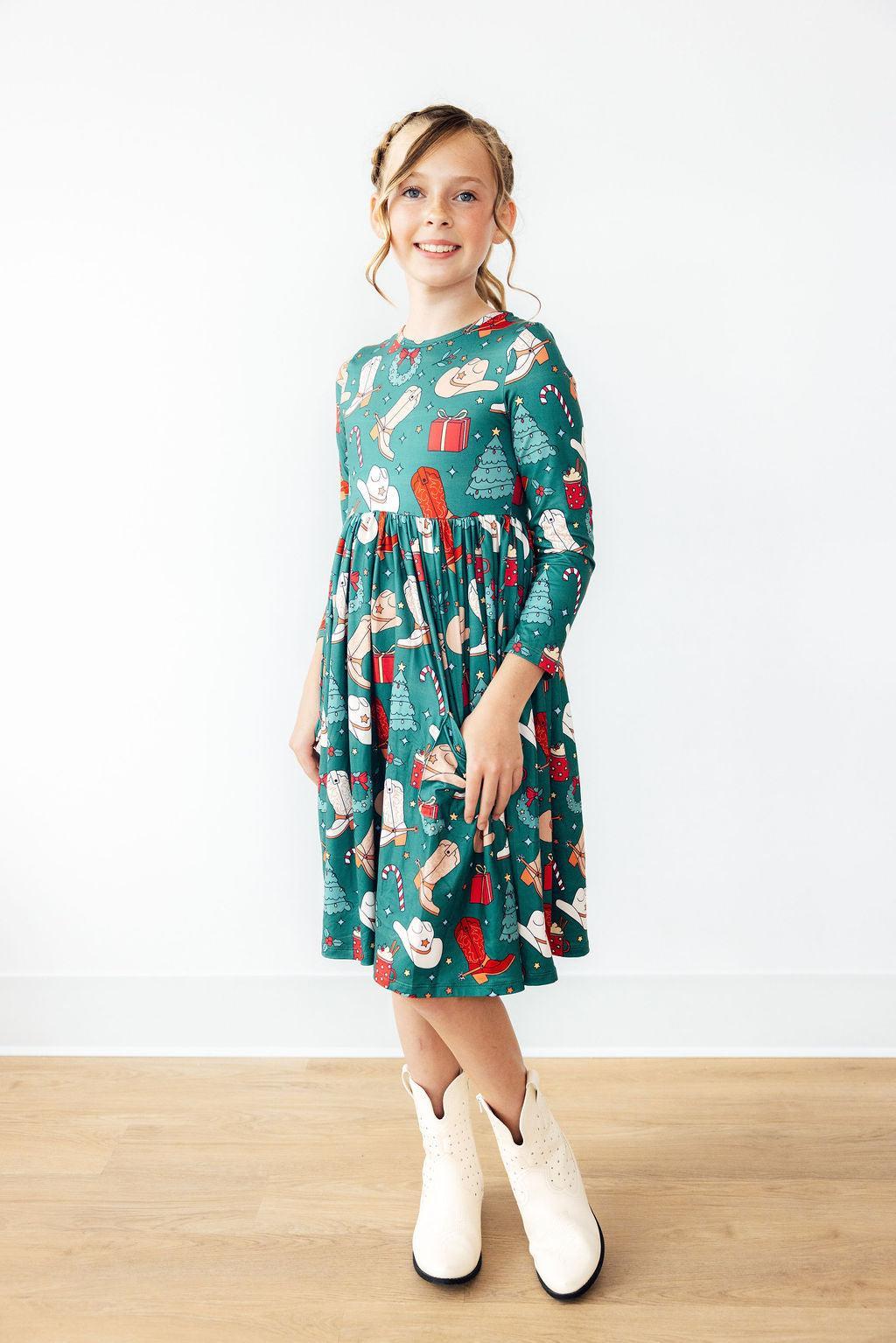 Western Wonderland L/S Pocket Twirl Dress