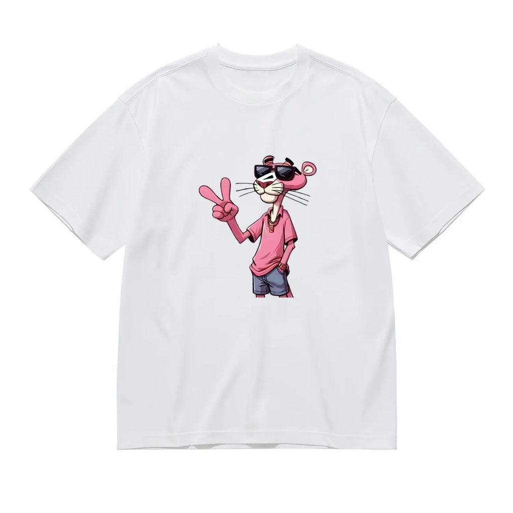 Women's Pink Panther Tee - Timeless Cartoon Graphic Shirt, Playful Casual Apparel