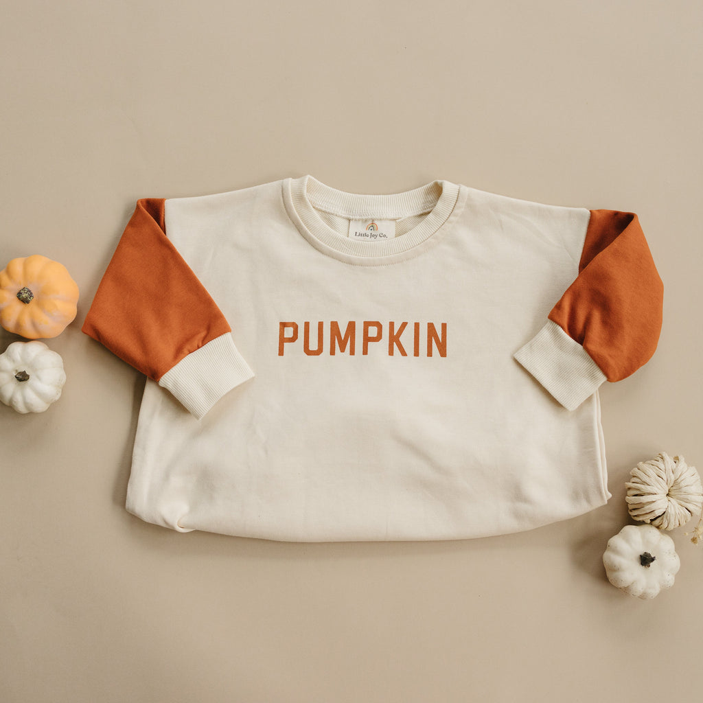 Colorblock 'Pumpkin' Sweatshirt Romper
