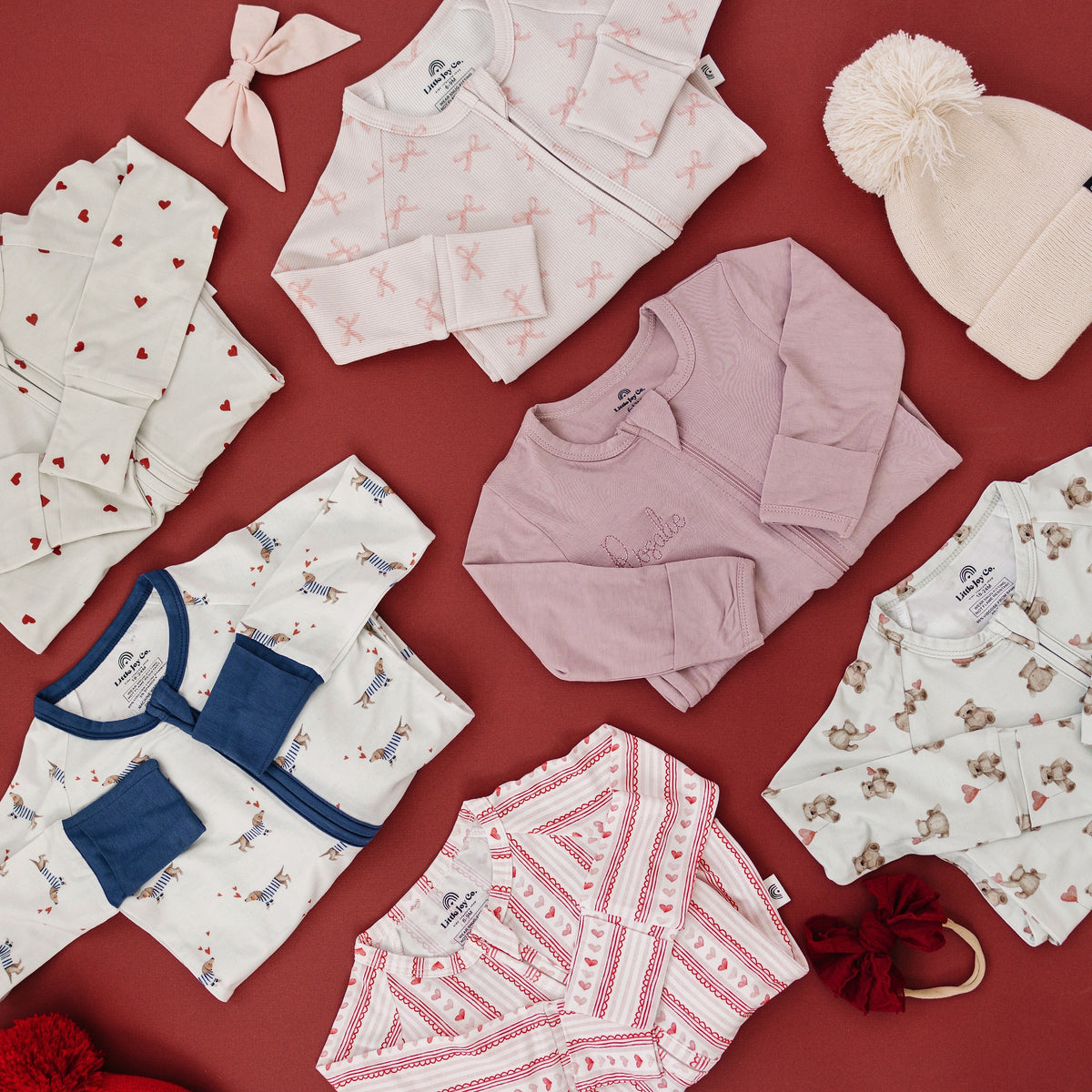 Tiny Hearts Bamboo Zippy Pajamas