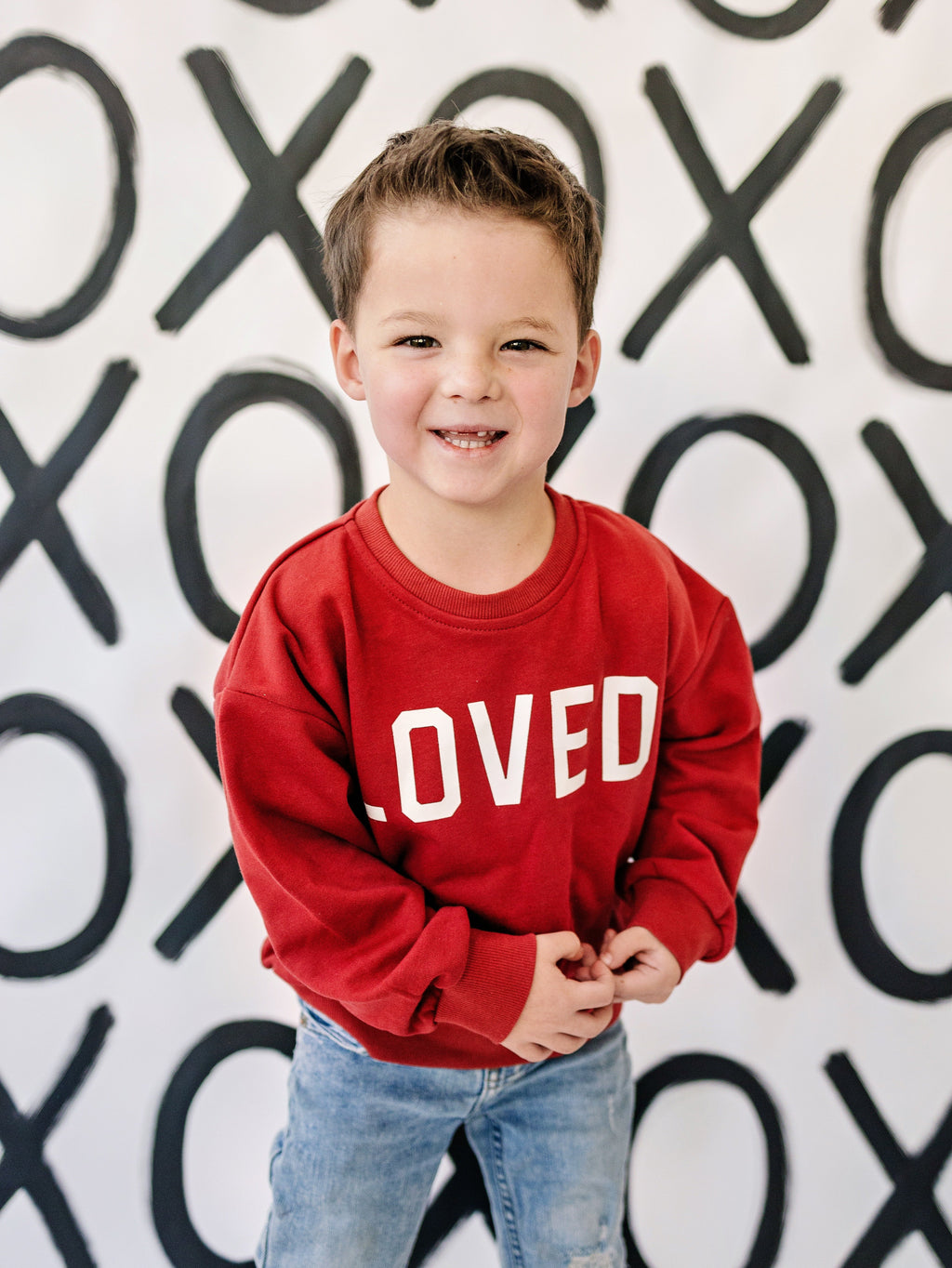 Loved Crewneck Sweatshirt - Red or Pink