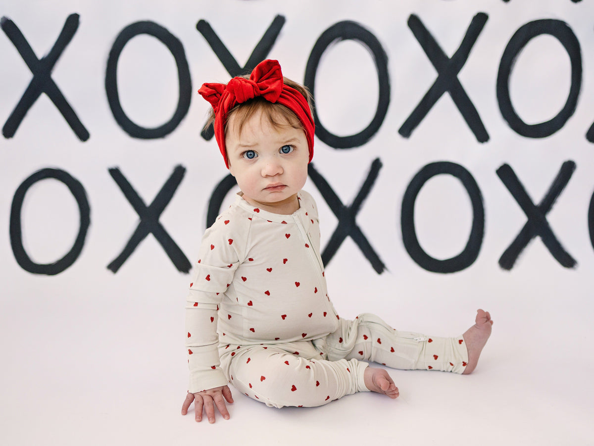 Tiny Hearts Bamboo Zippy Pajamas