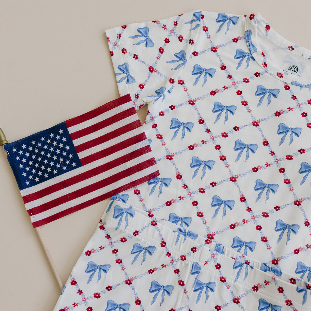 Red White & Bows 2pc Bamboo Pajamas