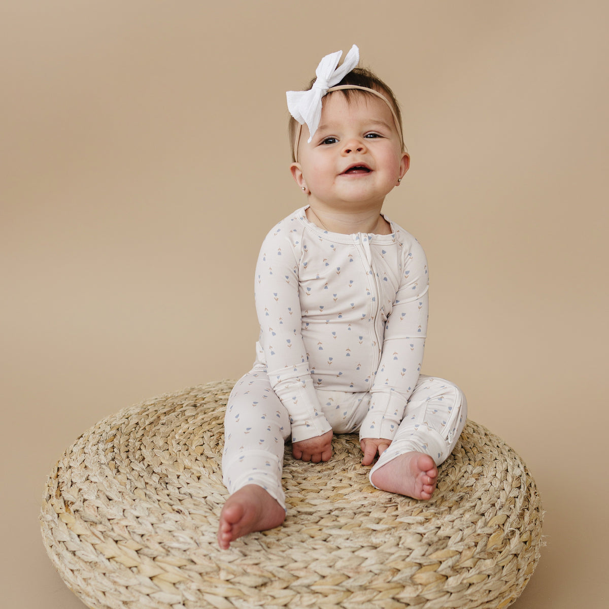 Tiny Tulips Bamboo Zippy Pajamas