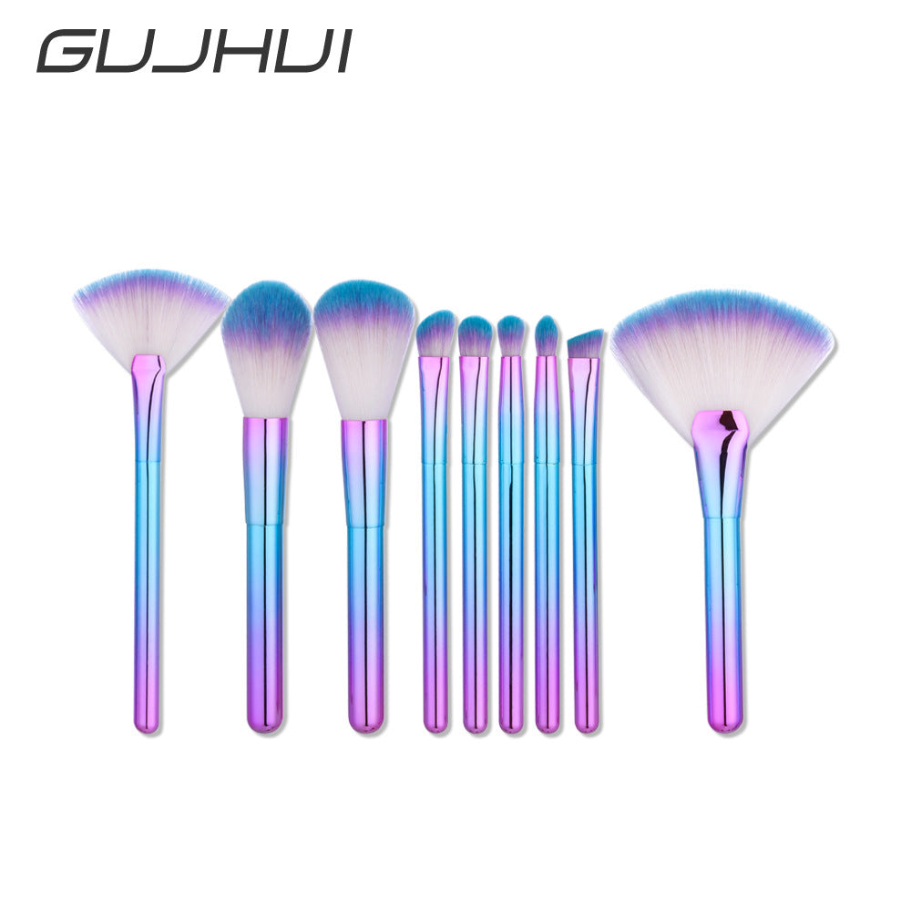 Makeup Brush Set with 9 Brushes and Powder Brush