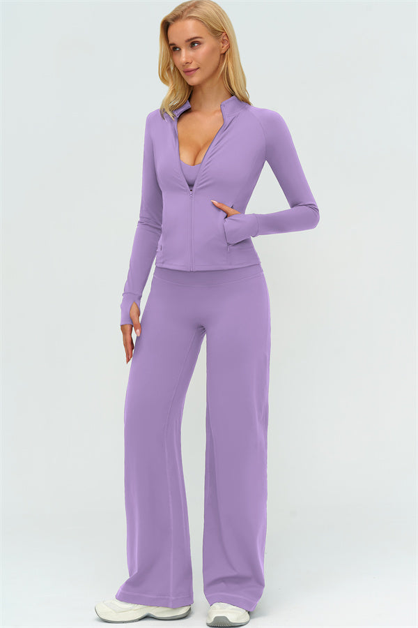 The Twirl Zip Jacket New Straight Leg Pants 2-Piece Set