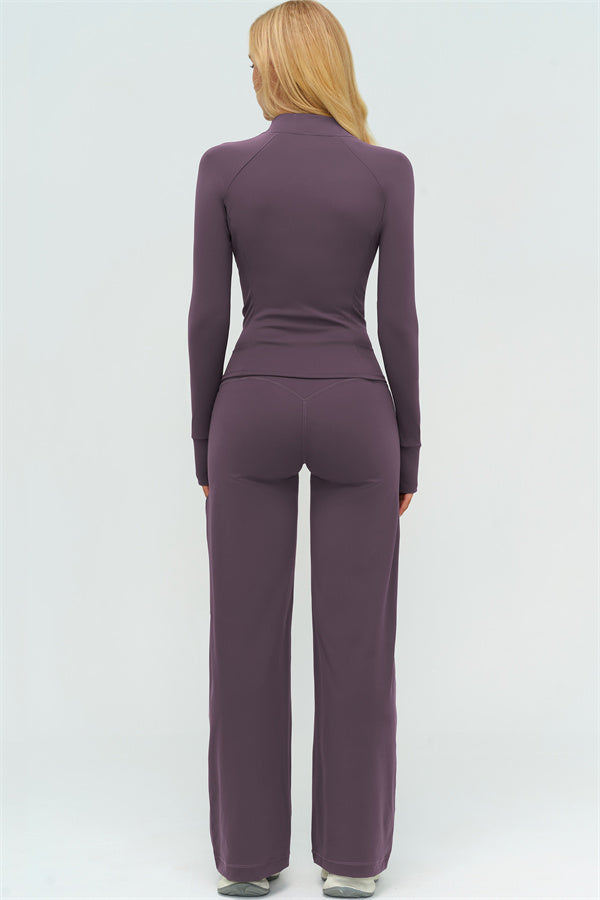 The Twirl Zip Jacket Halter Tank Top New Straight Leg Pants 3-Piece Set