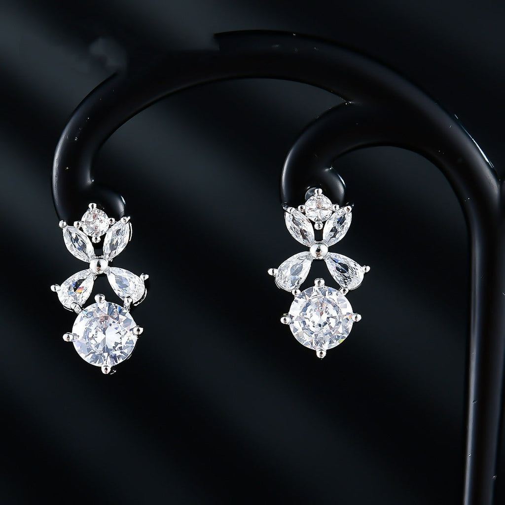 New Women's Ornament Bridal Necklace Earrings Jewelry Suit