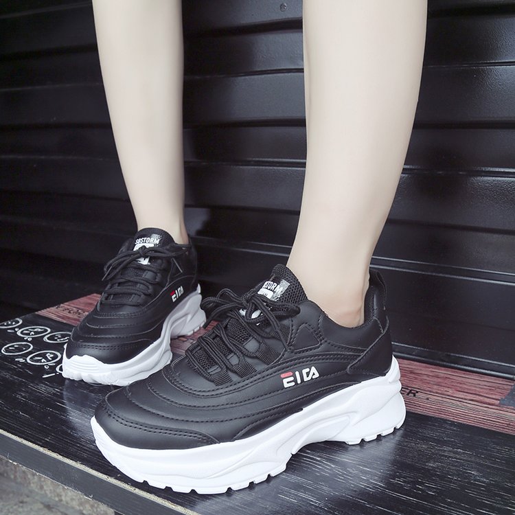 Women's Ulzzang Sneakers - Trendy Flame Dad Shoes