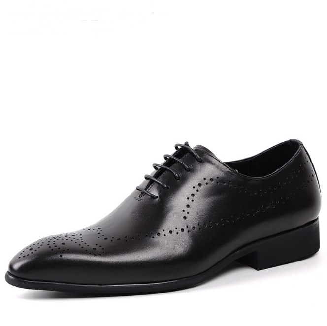 Men's Leather Brogue Dress Shoes - Vintage Style