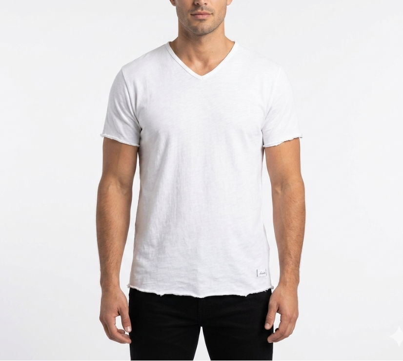 Oura (Aura) Organic V-neck Tee (Snow White)
