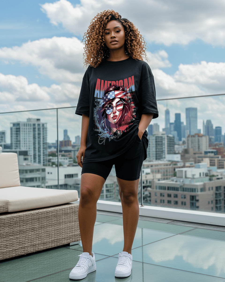 G West American Babe Oversized Women's T-Shirt