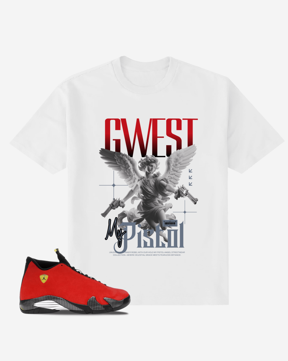 G West Angel Gun Streetwear Oversized T-Shirt Mens