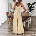 Printed Backless Sleeveless Strap Jumpsuit | Ginger Yellow