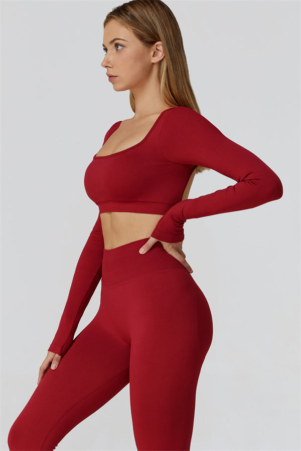 The Reign Long Sleeve Crop Top Leggings 2-Piece Set