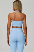 The Seraphine Halter Crop Top Leggings 2-Piece Set