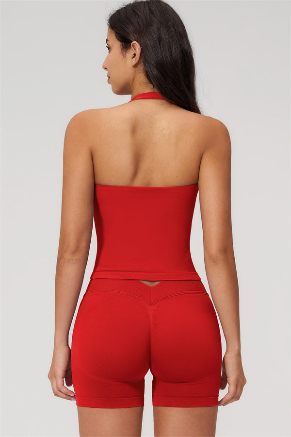 The Empower Halter Crop Top Shorts 2-Piece Set