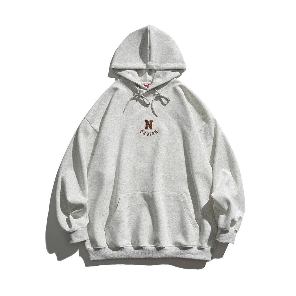 Simple Letter Embroidery Couple Hoodies Men And Women Casual Sweatshirt