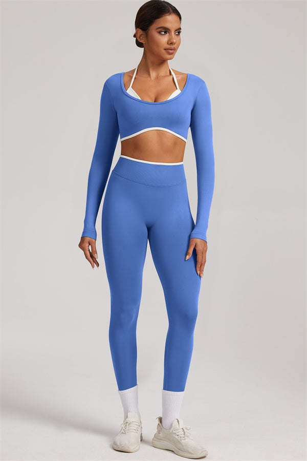 The Elevate New Long Sleeve Crop top Leggings 2-Piece Set