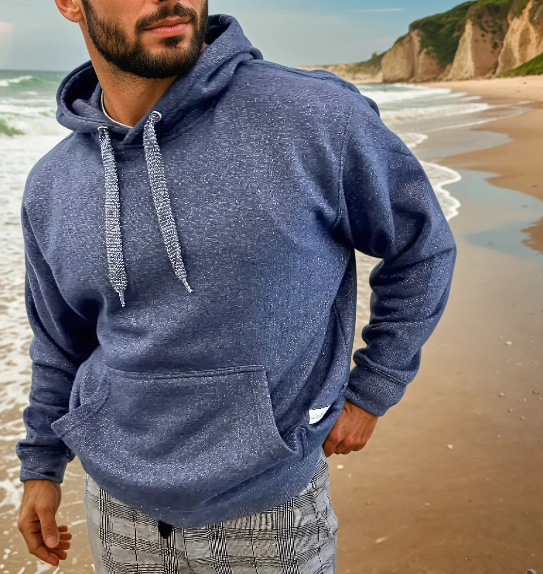 Half Moon Hoodie (Heather Navy)