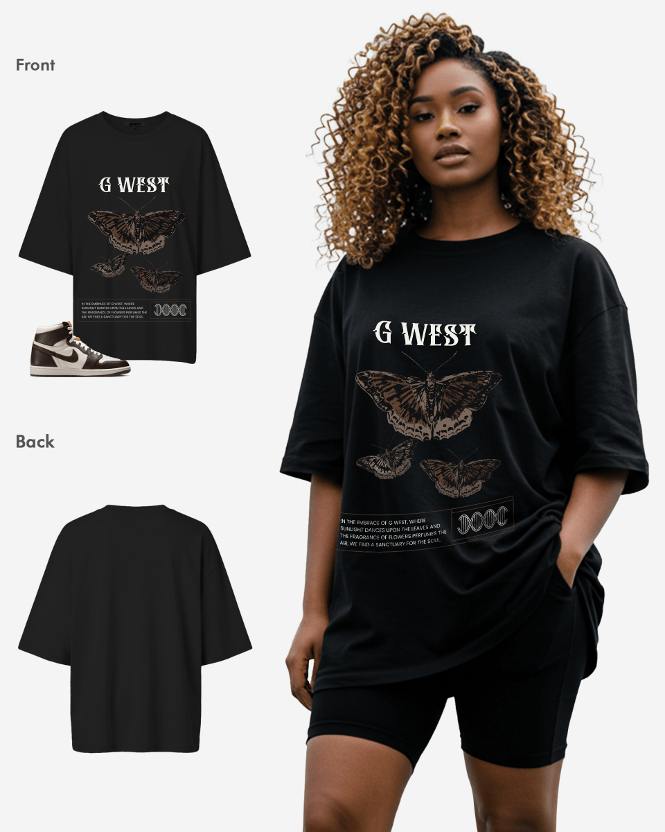 G West Butterfly Haven Oversized Women's T-Shirt