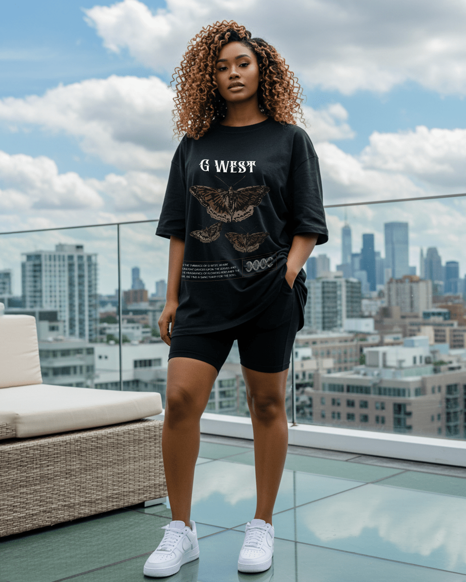 G West Butterfly Haven Oversized Women's T-Shirt