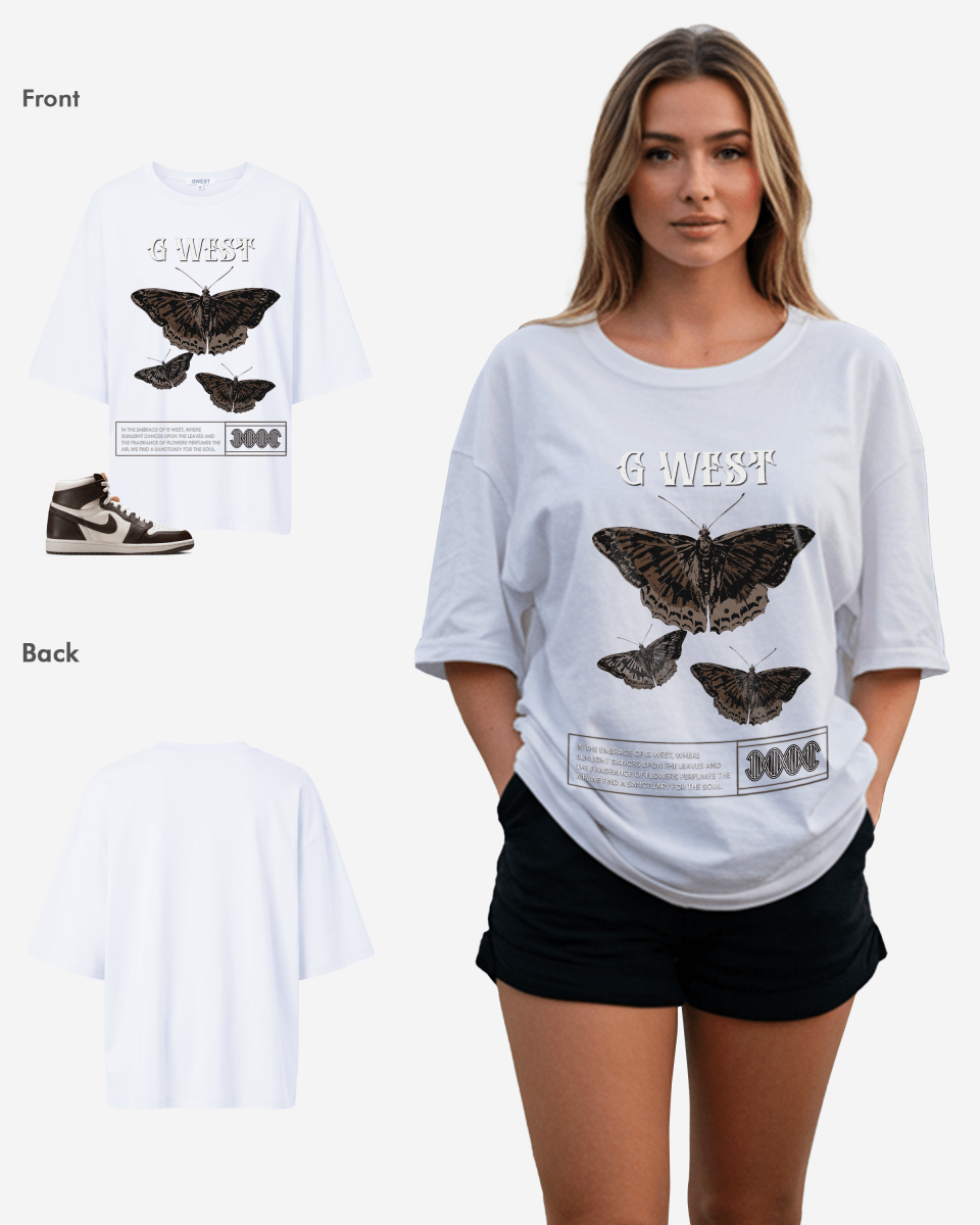 G West Butterfly Haven Oversized Women's T-Shirt