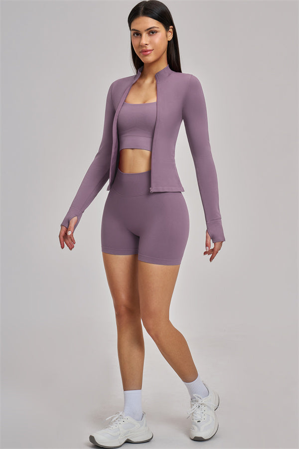 The Vision Jacket Sports Bra Shorts 3-Piece Set