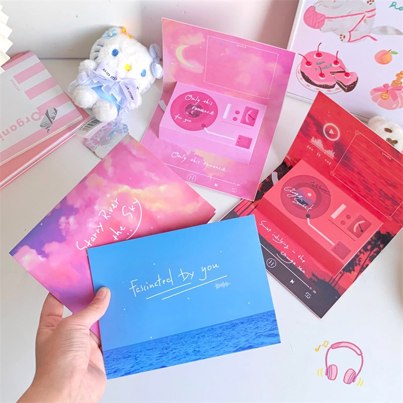 Phonograph Birthday Gift Creative Stereoscopic Greeting Cards