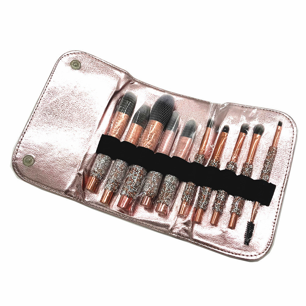 Set Of 10 Diamond Handle Makeup Brushes Beauty Tools Makeup