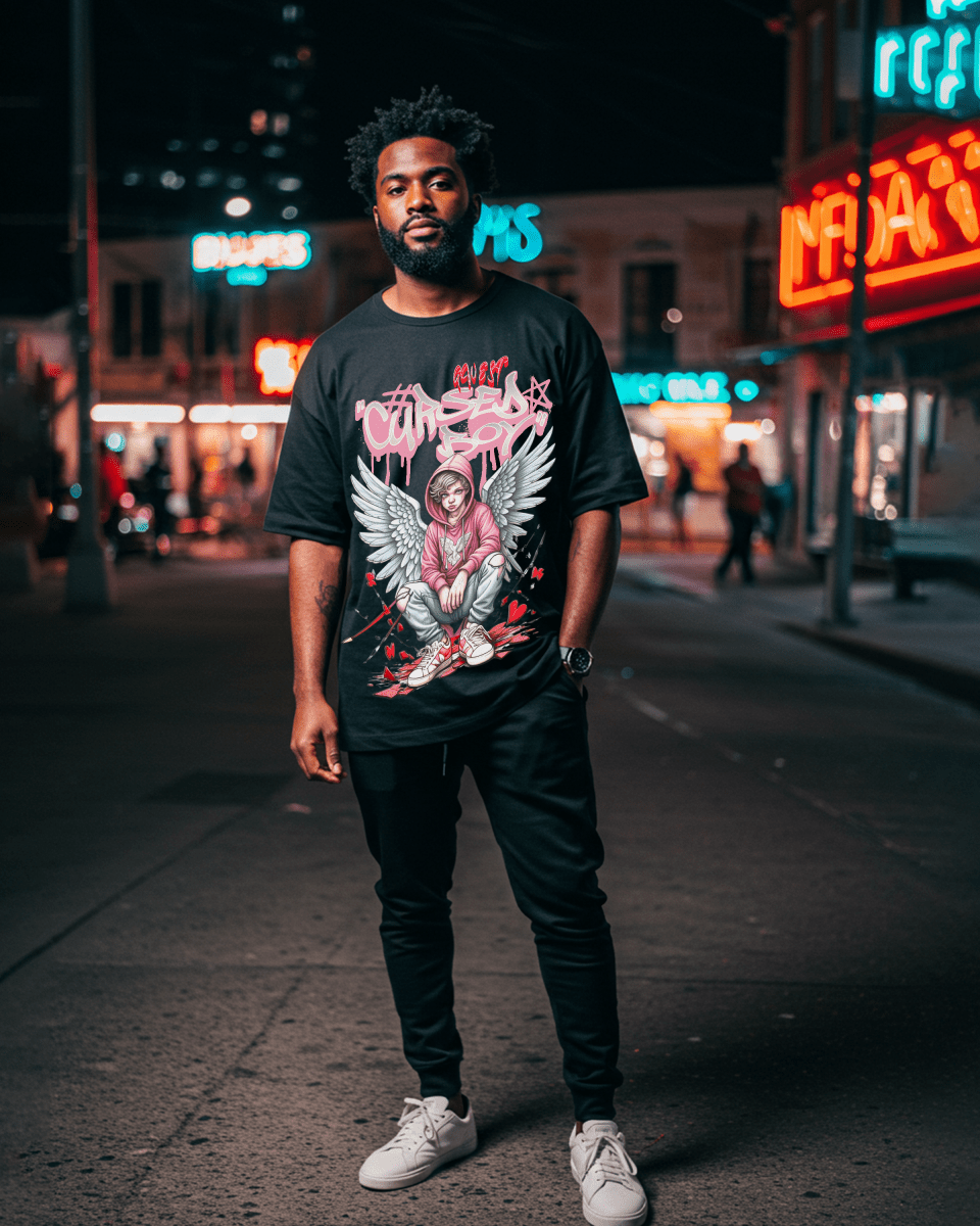G West Cursed Boy Oversized Men's T-Shirt