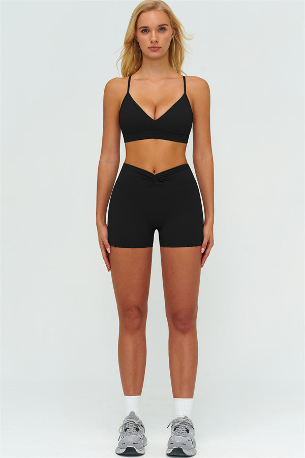 The Lushness Y-Back Sports Bra Shorts 2-Piece Set