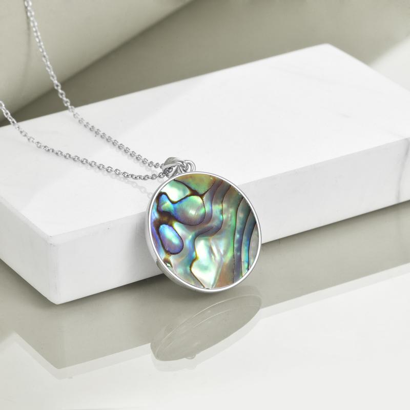 Sterling Silver Ocean Wave Abalone Shellfish Necklace Starfish Pendant Ocean Jewelry