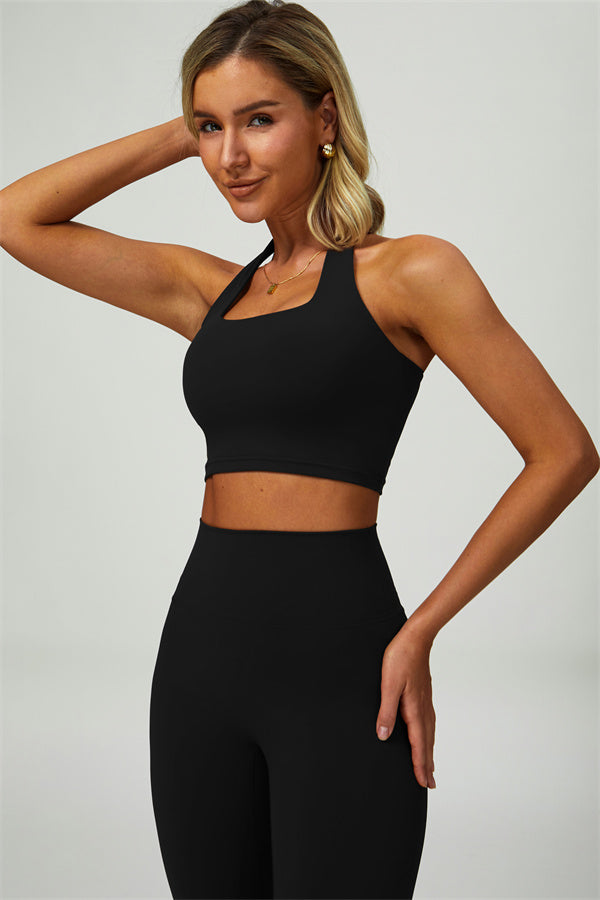 The Seraphine Halter Crop Top Leggings 2-Piece Set
