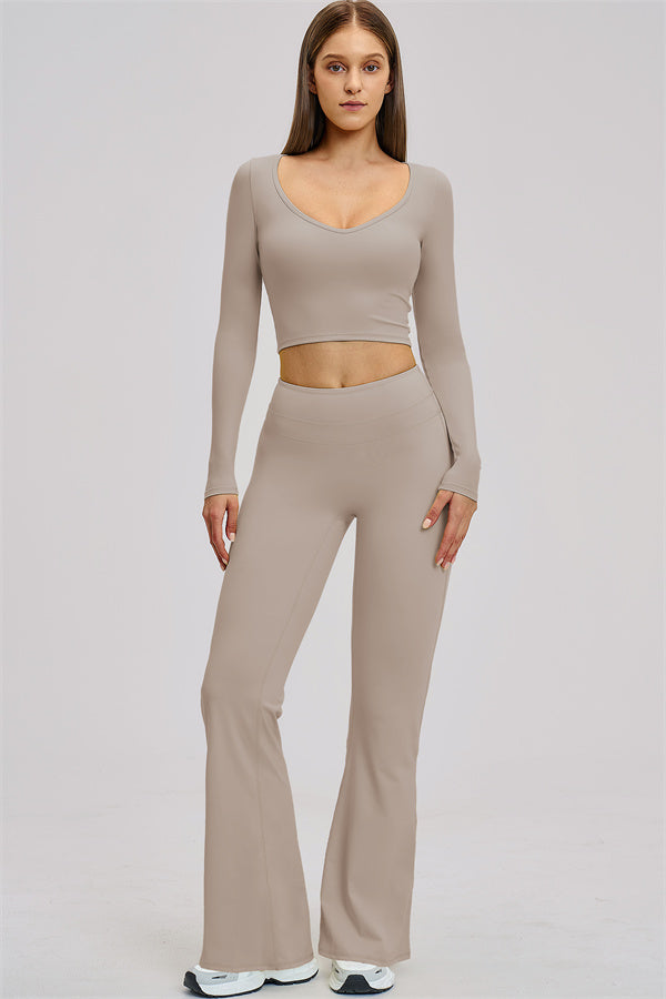 The Stride Long Sleeve T-shirt Flared Leggings 2-Piece Set